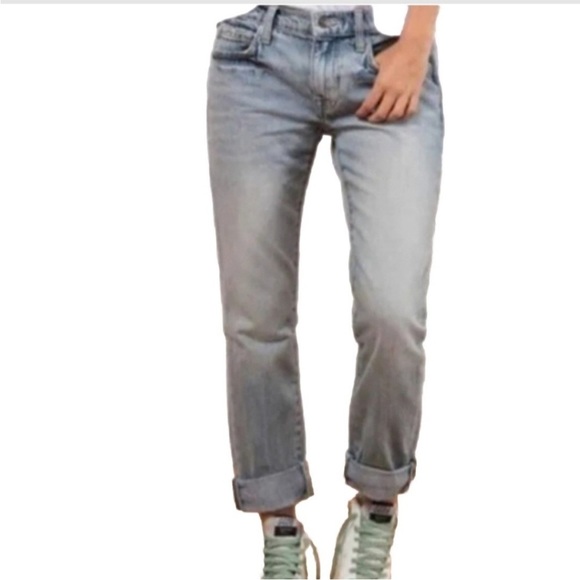 Current/Elliott The Fling Jean 24 Boyfriend Bleached Out Navy Casual Comfy Boho - Picture 2 of 14